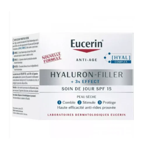 Eucerin Hyaluron-Filler + 3x Effect Soin de Jour spf15  Peau Sèche
