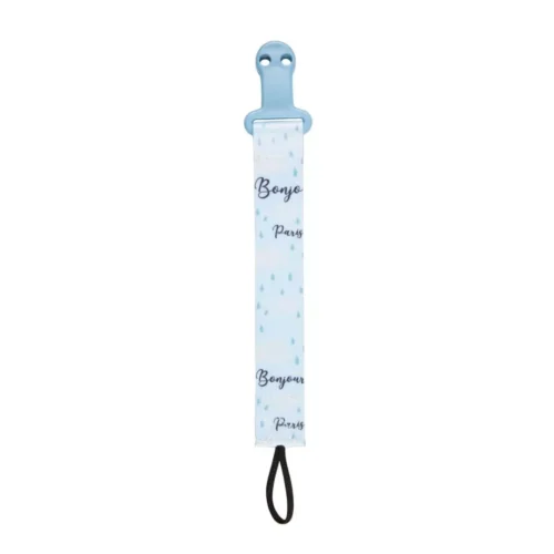canpol babies attache sucette bleu avec cli bonjour paris