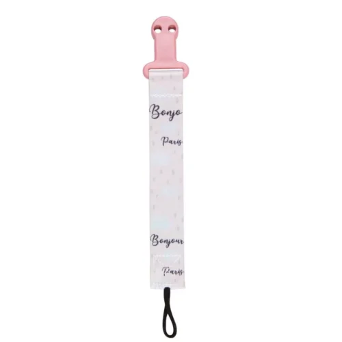 canpol babies attache sucette rose avec cli bonjour paris