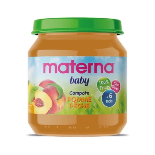 materna compote pomme peche 130g