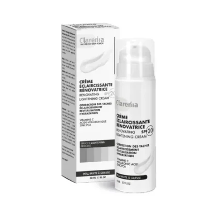 clarenia creme eclaircissante renovatrice spf20 peau mixte a grasse 50ml