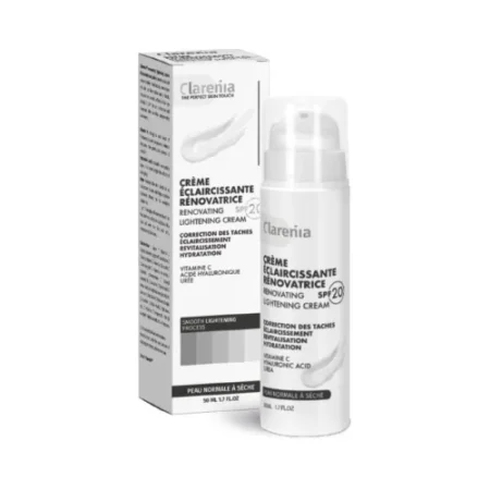 clarenia creme eclaircissante renovatrice spf20 peau normale a seche 50ml