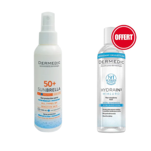 dermedic sunbrella spray spf50+ 150ml+eau micellaire 200ml (offerte)