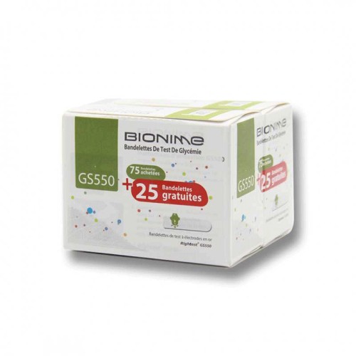 Bionime Bandelettes Bt75+25 Gratuit