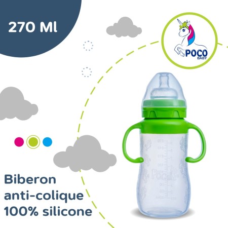 poco-baby-biberon-silicone-vert-270ml-6m