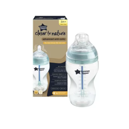 TOMMEE TIPPEE BIBERON ADVANCED ANTI-COLIQUE TURQUOISE 3M+ 340ML REF: 42257786