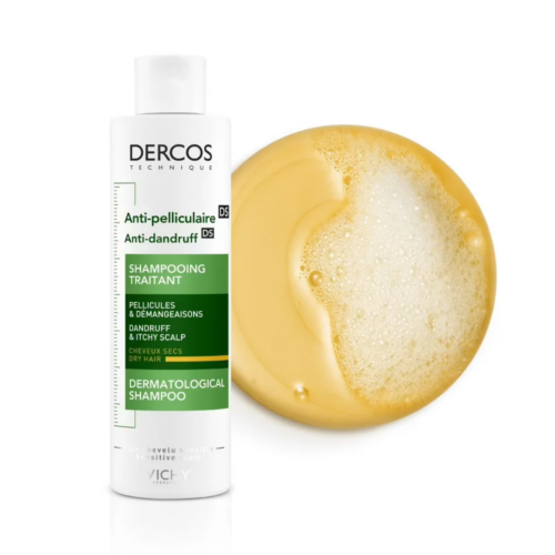 VICHY dercos ANTI-PELLICULAIRE SHAMPOOING traitant cheveux secs 200ML