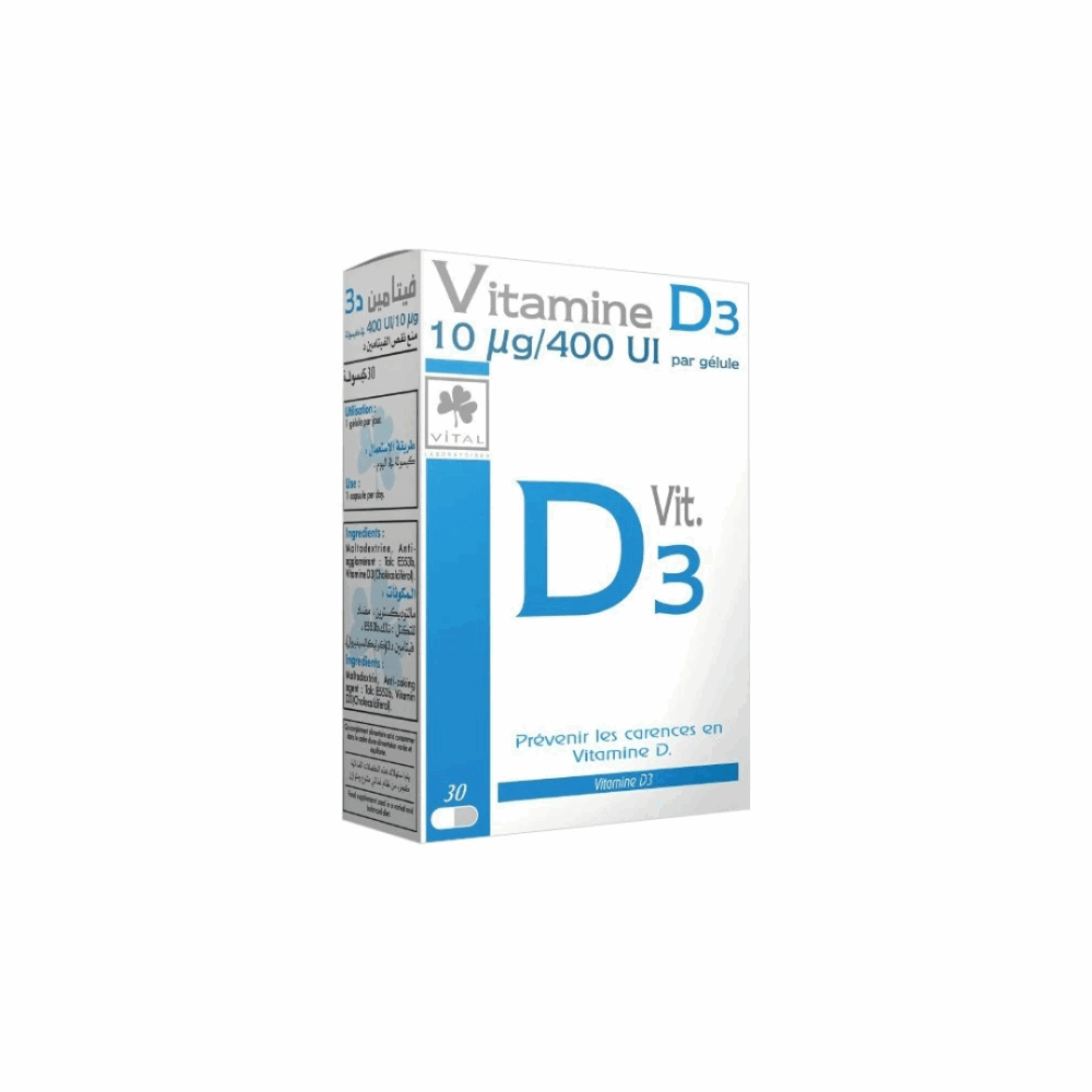 VITAL VITAMINE D3 10µG_400 UI GELULES B_30
