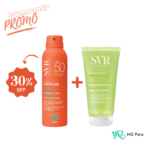 SVR PACK SUN SECURE Brume (-30%) + gel moussant sebiaclear SPF50+