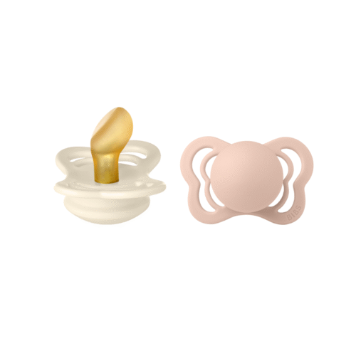BIBS 02 SUCETTES COUTURE PACIFIER IVORY BLUSH SIZE1 0M+