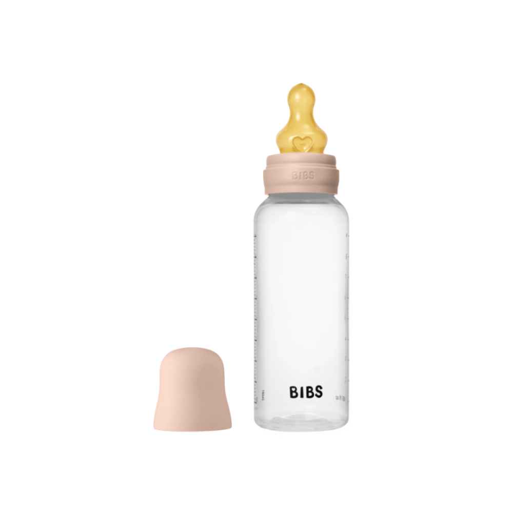 BIBS 2 SUCETTES COLOUR NATBIBS BIBERON BOTTLE LATEX MEDIUM FLOW BLUSH 270MLURAL RUBBER JASMINE BLUSH MIX SIZE 1