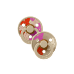 BIBS 2 SUCETTES NATURAL RUBBER MORNING BLOOM LATEX VANILLA MIX SIZE 2