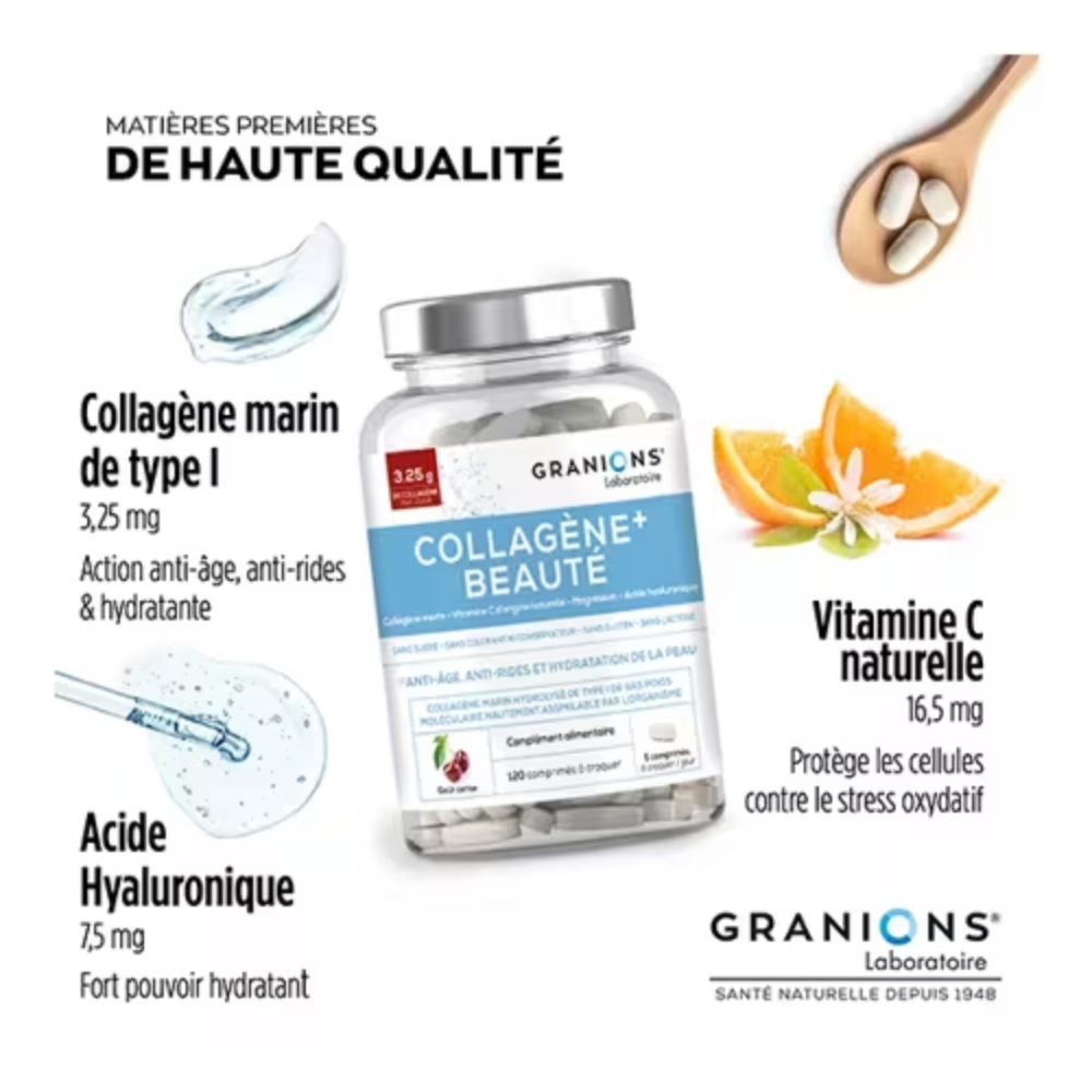 Granions Collagène+ Beauté Cerise – 120 comprimés (3)