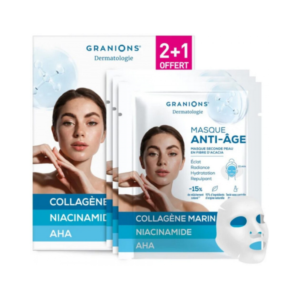 Granions Dermatologie Masque Anti-Âge x 2 + 1 Offert (2)