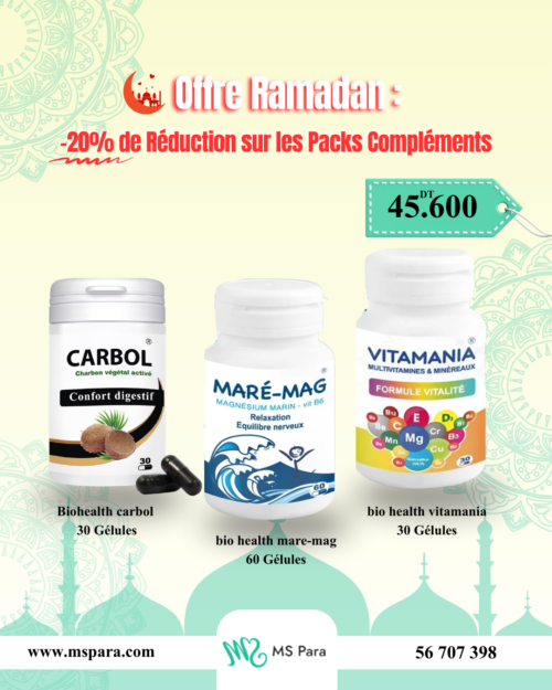 Offre Ramadan Spécial : BIO HEALTH Carbol - Maré-Mag - Vitamania