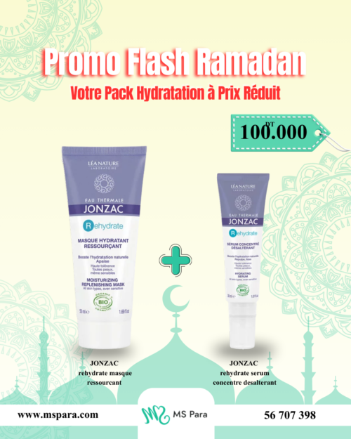 Promo Ramadan : Jonzac Masque Hydratant Ressourçant & Sérum Rehydrate Désaltérant