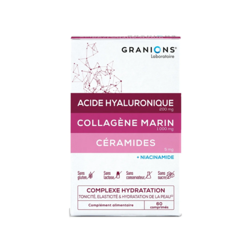Granions acide hyaluronique + collagène marin + céramides 60 Comprimés
